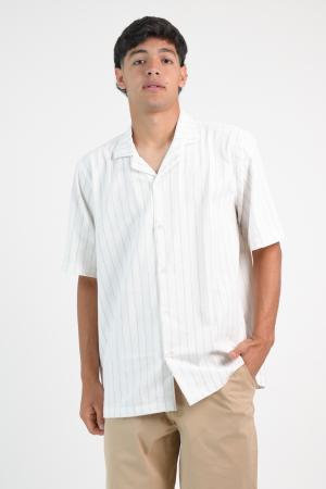 CAMISA LINO MANGA CORTA RAYADA