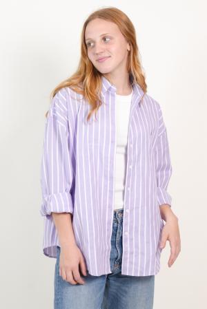 CAMISA RAYADA OVERSIZE OXFORD MUJER