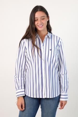 CAMISA RAYADA CLASICA POPLIN MUJER