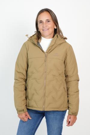 CAMPERA CON CAPUCHA TASLON TECH SILVER MUJER