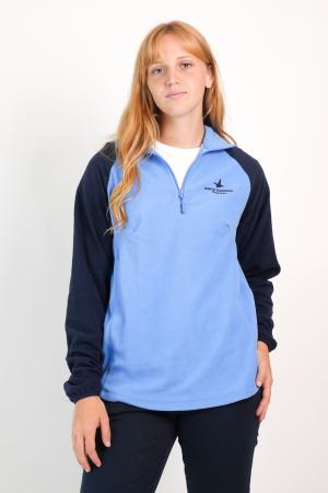 MEDIO CIERRE POLAR LIVIANO COMBINADO MUJER