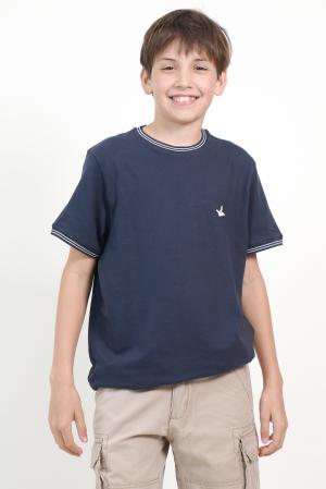 REMERA PIQUE CUELLO TEJIDO NIO